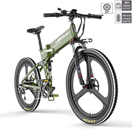ZHAOSHOP Bike ZHAOSHOP Electric Mountain Bike 26'' E-Bike Folding Electric Bike With Pedals 26" 48V 400W 12AH Removable Lithium-Ion Battery Mountain Ebike For Mens, green