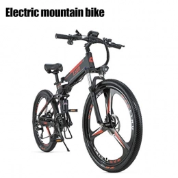 ZJGZDCP Bike ZJGZDCP 48V 350W Electric Bike Adult Electric Mountain Bike Beach Snow Electric Bicycle With Removable 10 / 8Ah Lithium-Ion Battery 21 Speed Gears (Color : Black)