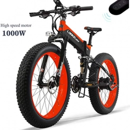 ZJGZDCP Folding Electric Mountain Bike ZJGZDCP All-round Electric Bike 48V 14.5AH 1000W Engine 26 '' 4.0 Wholesale Tire Bicycle 27-speed Snow Mountain E-bike Adult Female / male With Anti-theft Device (Color : Red)
