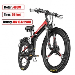 ZJGZDCP Bike ZJGZDCP Urban City Commute Mountain E-Bike Electric Bicycle Bike Alloy Frame With 400W Powerful Electric Mountain Bike Electric Bike With 48V Lithium-Ion Battery (Color : Black, Size : 48V / 12.8AH)