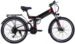 ZJZ Folding Electric Mountain Bike ZJZ 26 Inch Electric Bike Folding Mountain E-Bike 21 Speed 36V 8A / 10A Removable Lithium Battery Electric Bicycle for Adult 300W Motor High Carbon Steel Material