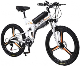 ZJZ Folding Electric Mountain Bike ZJZ 26inch Mountain Electric Bicycle, 21 Speed Shock-Absorbing Mountain Bicycle, 350w City Commuter bike, 36v Removable Lithium Battery, High Carbon Steel Folding Electric Bicycle, Gray, 8ah 35km
