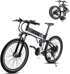 ZJZ Folding Electric Mountain Bike ZJZ Bikes, 26 In Folding Electric Mountain Bike with 48V 350W Lithium Battery Aluminum Alloy Electric E-bike with Hide Battery and Front and Rear Shock Electric Bicycle for Unisex