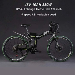ZLZNX Bike ZLZNX Electric Bikes for Adult, Magnesium Alloy Ebikes Bicycles All Terrain, 26" 36V 350W 13Ah Removable Lithium-Ion Battery Mountain Ebike, Green