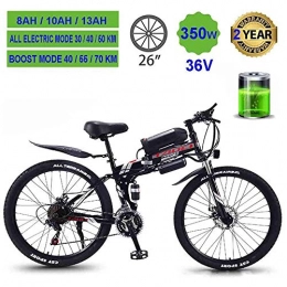 ZLZNX Bike ZLZNX Electric Mountain Bikes for Adults, Foldable MTB Ebikes for Men Women Ladies, 360W 36V 8 / 10 / 13AH All Terrain 26" Mountain Bike / Commute Ebike, B, 8AH