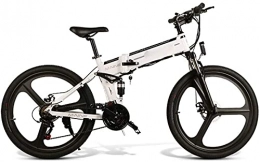 ZMHVOL Folding Electric Mountain Bike ZMHVOL Ebikes, Electric Bicycle Lithium Battery Folding Power Supply Cross-Country Mountain Bike Lightweight Smart Commuter Fitness 48V ZDWN (Color : White)