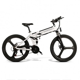 ZWHDS 26 Inch Foldable E-Bike-48V 10AH Mountain Bike Electric Bike 350W Motor Electric Bike Bicicletta Elettrica 35km/h (Color : White)