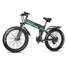 ZWHDS Folding Electric Mountain Bike ZWHDS Electric bicycle - 48v E-Bike Fat Tire 1000w brushless motor Folding Scooter Adult bicycle lithium Battery Mountain Snow Ebike (Color : Green)