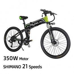 ZXL Bike ZXL Electric Mountain Bike, 26-Inch Folding Electric Bicycle with Ultra-Lightweight Magnesium Alloy Spokes Wheel, 21-Speed Gear, Advanced Full Suspension