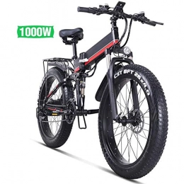 ZXL Electric Mountain Bike1000w 13ah Urban Commuter Folding E-bike, 26 Inth 21 Speed Snow Bike Shimano1000w/36v Removable Charging Lithium Battery Hydraulic Disc Brakes,Red