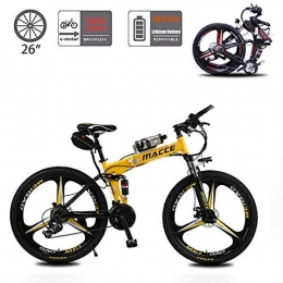 ZXL Bike ZXL Folding Electric Bikes for Adults, 26Inch Electric Mountain Bike with 36V Removable Large Capacity 6.8Ah Lithium-Ion Battery City E-Bike, Lightweight Bicycle for Teens Men Women, Red, Yellow