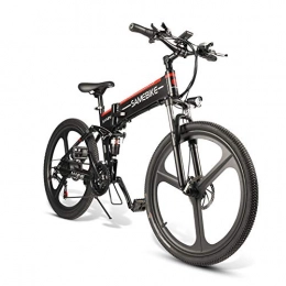 ZZQ Bike ZZQ Electric Mountain Bike, 21 Inch Folding E-bike, 38V 350W Large Capacity Lithium-Ion Battery and Battery Charger, Premium Full Suspension