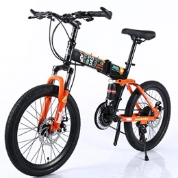Bickd Bike 20 Inch Children's Bicycle, Boys And Girls Pupils, Double Disc Brakes, Folding Shock Absorbers, Mountain Bikes A++ (Color : Black-B, Size : 20 inches)
