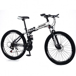 RMBDD Folding Mountain Bike 21 Speed Mountain Bicycle 26 Inch Folding Bikes with High Carbon Steel Frame and Double Disc Brake Mountain Trail Bike Full Suspension for Men and Women's Outdoor Cycling Road Bike