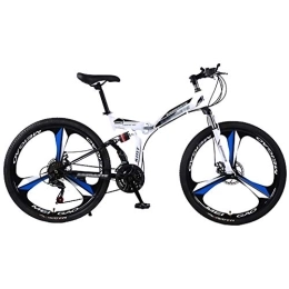Allround Helmets Folding Mountain Bike 24 * 26 Inch Folding Mountain Bike, 21 * 24 * 27 Speed Adult Men and Women Teens MTB Foldable Bicycle 51-8# Siamese finger dial for Student Office Worker with Mechanical disc brake C, 26in24Speed