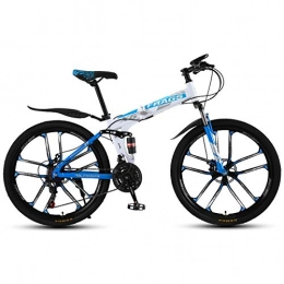 Allround Helmets Folding Mountain Bike 24 / 26 Inch Folding Mountain Bike, Adults Men and Women Steel frame (folding) MTB Bicycle 51-8 Siamese finger dial 21 / 24 / 27 Speed with Mechanical disc brake C, 24 inch 27 speed