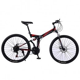 Allround Helmets Folding Mountain Bike 24 / 26 Inch Folding MTB Bike, 21 * 24 * 27 Speed Mountain Foldable Outroad Bicycles 51-8# Siamese finger dial High carbon steel frame Adult Mountain Bikes with Mechanical disc brake A, 26in27Speed