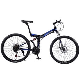 Allround Helmets Folding Mountain Bike 24 / 26 Inch Folding MTB Bike, 21 * 24 * 27 Speed Mountain Foldable Outroad Bicycles 51-8# Siamese finger dial High carbon steel frame Adult Mountain Bikes with Mechanical disc brake E, 24in21Speed