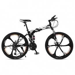 DKZK Folding Mountain Bike 24 / 26 Inch Mountain Bike Portable Foldable High Carbon Steel Frame 21 / 24 / 27 Speed Variable Speed Bicycle Dual Disc Brake City Commuter Bike