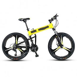CDPC Bike 24-inch 24-speed Folding Mountain Bike Aluminum Alloy, Adult Full Suspension Mountain Bike, Dual-disc Off-road Mountain Bike (Color : Green, Size : 26)