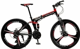 DPCXZ Folding Mountain Bike 24 Inch Folding Bike for Adults, 21 Speeds Lightweight Foldable Bicycle with Dual Disc Brake Urban Road Bike Men Women Bike, Sports Outdoor Adult Bike Red, 26 inches