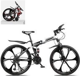 AYDQC Folding Mountain Bike 24 inch Folding Bikes, High Carbon Steel Frame Double Shock Absorption 21 / 24 / 27 / 30 Speed Variable, All Terrain Adult Mountain Off-Road Bicycle 7-2, 21 Speed fengong