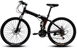 AYDQC Folding Mountain Bike 24 inch Mountain Bikes, Easy to Carry Folding High Carbon Steel Frame Variable Speed Double Shock Absorption Foldable Bicycle 6-6, 27 Speed fengong