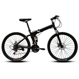  Folding Mountain Bike 26'' Foldable Bicycle Non-Slip Adults Mountain Bike For Men And Women, High Carbon Brake And Dual Suspension Suspension Mountain Bike Steel Frame For The Jungle Trails, The Snow.