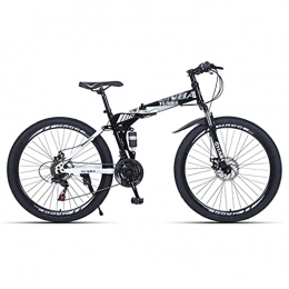 M-YN Bike 26" Full Suspension Folding Mountain Bike 21 Speed Bicycle Men Or Women MTB Foldable Frame(Size:24inch, Color:white)