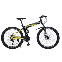 M-YN Bike 26" Full Suspension Folding Mountain Bike 21 Speed Bicycle Men Or Women MTB Foldable Frame(Size:26inch, Color:yellow)
