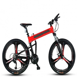 CDPC Bike 26-inch 27-speed Folding Mountain Bike Aluminum Alloy, Adult Full Suspension Mountain Bike, Dual-disc Off-road Mountain Bike (Color : Red, Size : 27.5)
