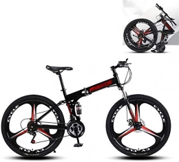 SAFT Folding Mountain Bike 26 Inch Folding Bike Speed Mountain Bike 3-Spoke Wheels MTB, Men's And Women's Bikes (Color : Black, Size : 26inches)