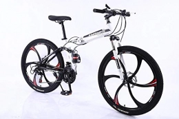 cuzona Bike 26 inch folding mountain bike 21 / 24 / 27 / 30 Variable speed bicycle High carbon steel adult student MTB 3 / 6 / 10 Knife wheel bicycles-6_knife_wheel_White_21_speed