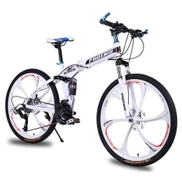 Allround Helmets Bike 26 Inch Folding Mountain Bike, 24 / 27 Speed Adult Men Women MTB Bicycle Double Shock-Absorbing Disc Brake Folding Mountain Bike Male and Female Student Bicycle B, 26in27Speed