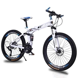 Allround Helmets Folding Mountain Bike 26 Inch Folding Mountain Bike, 24 / 27 Speed Adult Men Women MTB Bicycle Double Shock-Absorbing Disc Brake Folding Mountain Bike Male and Female Student Bicycle E, 26in27Speed