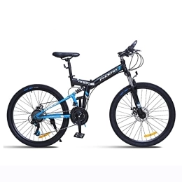 Bananaww Folding Mountain Bike 26 Inch Folding Mountain Bike with 24 Speeds, All-Terrain Bicycle with Full Suspension Dual Disk Brakes Mens Hardtail Mountain Bikes for Dirt Sand Snow More, Adult Road Bike