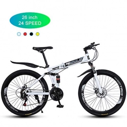 Super-ZS Folding Mountain Bike 26-inch Mountain Bike, Foldable (front / center Suspension) 30-blade Spoke Wheels 21-speed Mechanical Double Disc Brake Men's Outdoor Off-road Bicycle