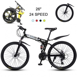 Super-ZS Bike 26-inch Mountain Bike, Foldable (front / center Suspension) 30-blade Spoke Wheels 24-speed Mechanical Double Disc Brake Men's Outdoor Off-road Bicycle