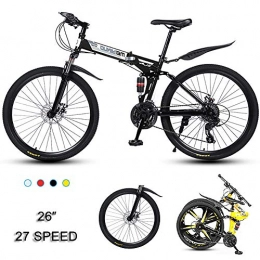 Super-ZS Bike 26-inch Mountain Bike, Foldable (front / center Suspension) 30-blade Spoke Wheels 27-speed Mechanical Double Disc Brake Men's Outdoor Off-road Bicycle