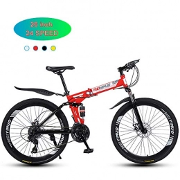 Super-ZS Folding Mountain Bike 26-inch Mountain Bike, Foldable (front / center Suspension) 40-blade Spoke Wheels 27-speed Mechanical Double Disc Brake Men's Outdoor Off-road Bicycle