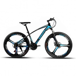 Cacoffay Folding Mountain Bike 26 Inch Mountain Bike Unisex Mountain Bikes 21 / 24 / 27 Speed Mountain Bicycle High Carbon Steel 3 Spoke Wheels with Disc and Brake Fork, Blue, 27Speed