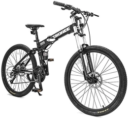 Aoyo Folding Mountain Bike 26 Inch Mountain Bikes, Adult 27-Speed Dual-Suspension Mountain Bike, Aluminum Frame Bicycle, Men's Womens Adjustable Seat Alpine Bicycle, (Color : Black, Size : Foldable)