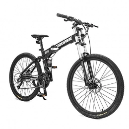 IMBM Folding Mountain Bike 26 Inch Mountain Bikes, Adult 27-Speed Dual-Suspension Mountain Bike, Aluminum Frame Bicycle, Men's Womens Adjustable Seat Alpine Bicycle, Green, Non Foldable, Size:Non Foldable, Colour:Black