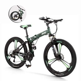 AYDQC Folding Mountain Bike 26 Inch Outroad Mountain Bike, Light Weight Folding Bike, Portable City Folding Compact Bike Bicycle, Adult Female Folding Bicycle Adults Men And Women (Color : Green) fengong (Color : Green)