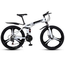 WYZDQ Folding Mountain Bike 26-Inch Portable Mountain Bike, 21 / 24 / 27 Speed Road Bike, Folding Bike for Men And Women Suitable for Outdoor And Work, White, 24 speed