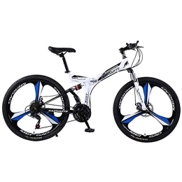 DYB Folding Mountain Bike 26-Inch Road Bicycle, 27-Speed Bikes, Double Disc Brake, High Carbon Steel Frame, Road Bicycle Racing, Men's And Women Adult-Only Folding mountain bike double shock