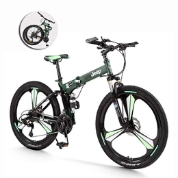 AYDQC Folding Mountain Bike 26 Inch Wheel Aluminum Alloy Mountain Bike For Adult 24 Speed Folding Bike Bicycle And Durable Road Bike Light Weight Mini Bike Portable Bicycle For Outdoor Sport (Color : Green) fengong