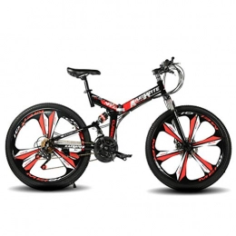 DOS Folding Mountain Bike 26" Mountain Bicycle Carbon Steel Double Disc Brake 21-Speed Compatible Outdoor Bike