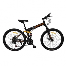 Dsrgwe Folding Mountain Bike 26inch Mountain Bike, Carbon Steel Frame Hardtail Mountain Bicycles, Double Disc Brake and Front Fork, 21 Speed