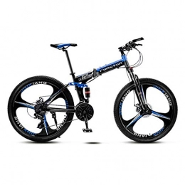 ACDRX Folding Mountain Bike ACDRX 26 Inch Men's Mountain Bikes, High-carbon Steel Hardtail Mountain Bike, Mountain Bicycle Adjustable Seat, 21 Speed, black blue